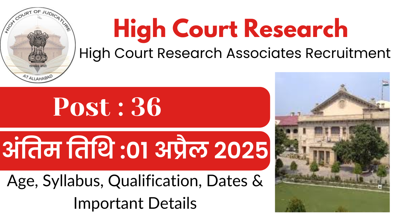 High Court Research Associates Recruitment 2025