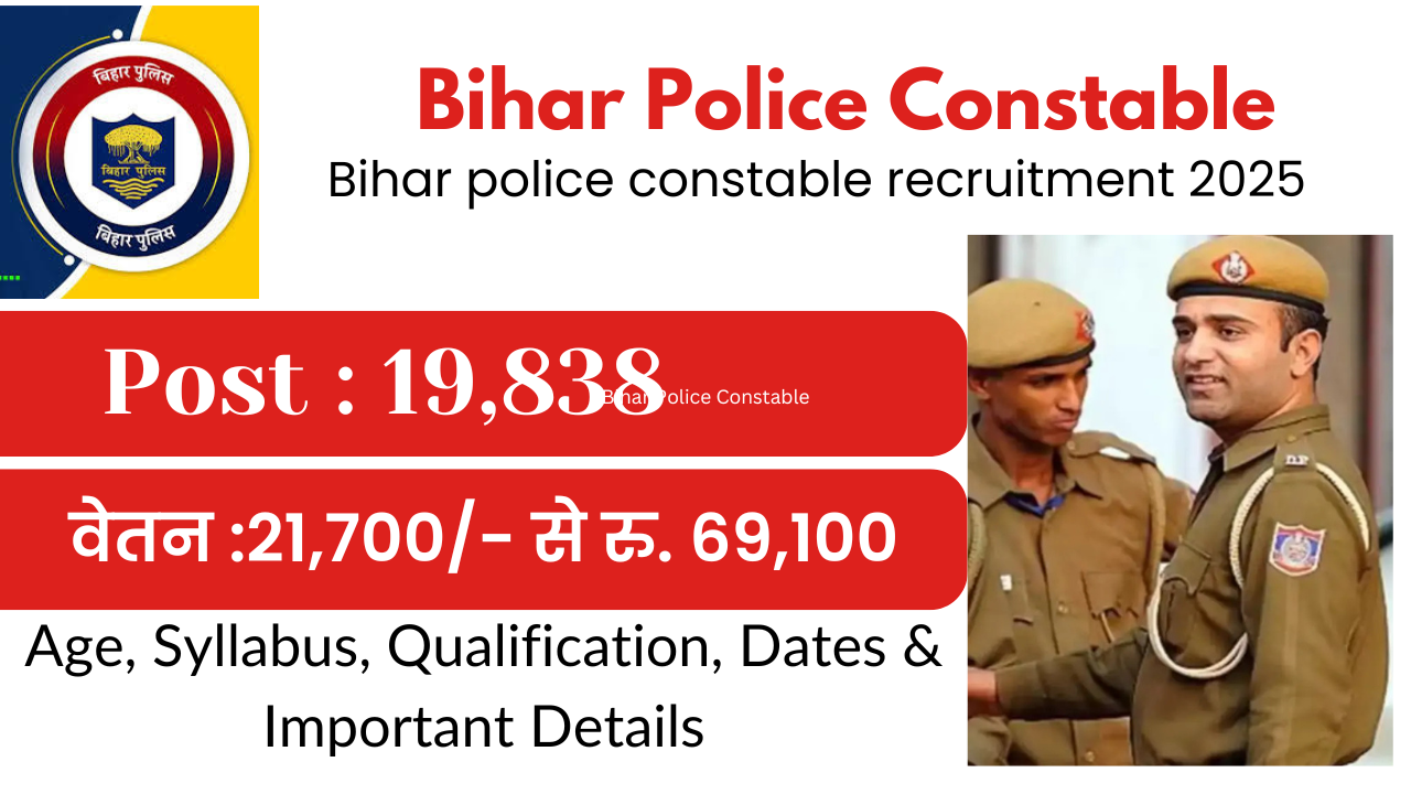 Bihar police constable recruitment 2025 apply online