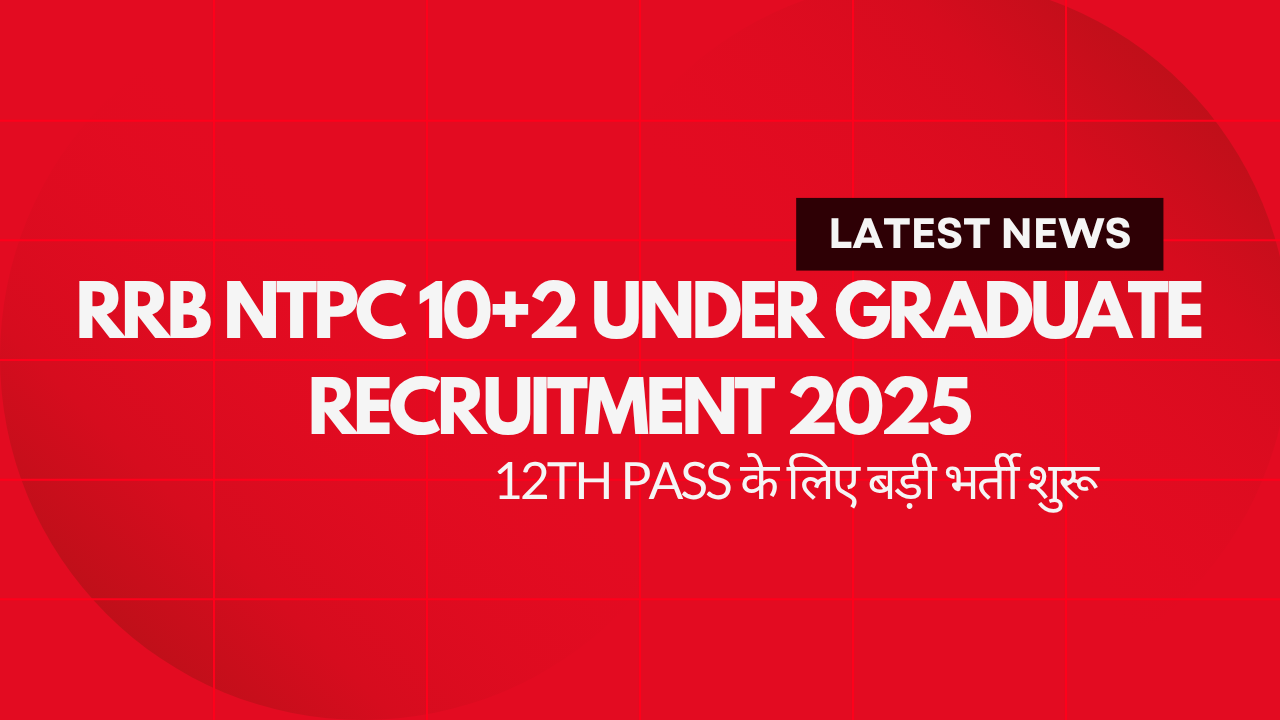 RRB NTPC 10+2 Under Graduate Recruitment 2025