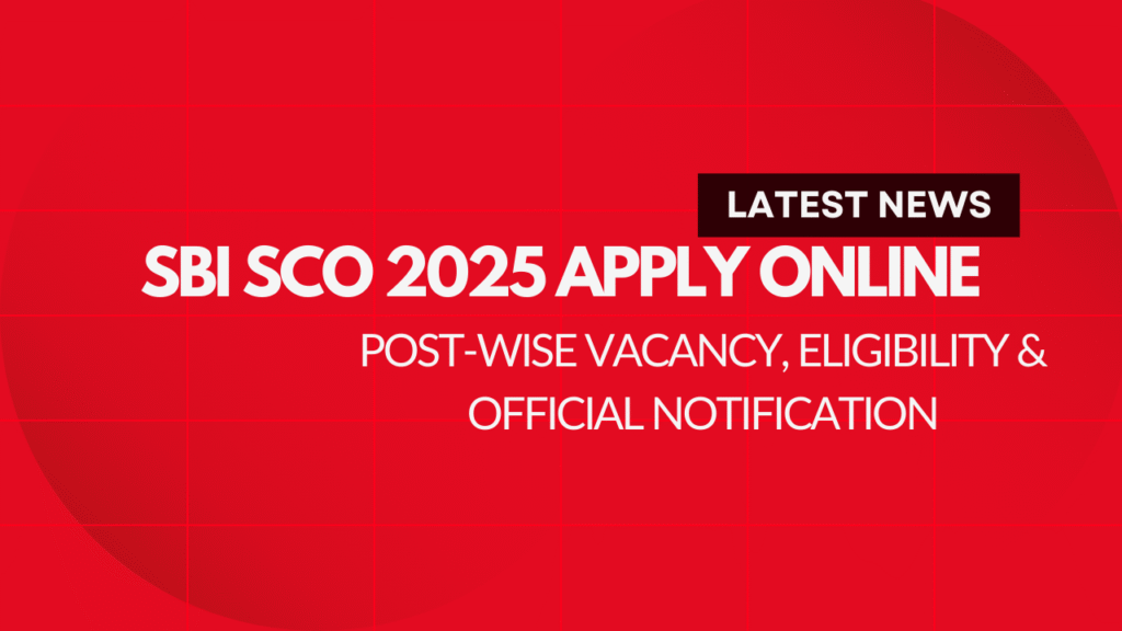 SBI SCO 2025 Apply Online