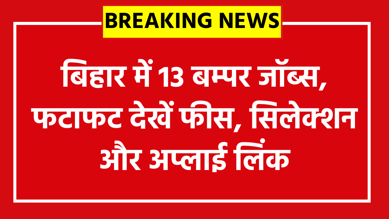 BPSC Professor Online Form 2026: बिहार में 13 बम्पर जॉब्स, फटाफट देखें फीस, सिलेक्शन और अप्लाई लिंक
